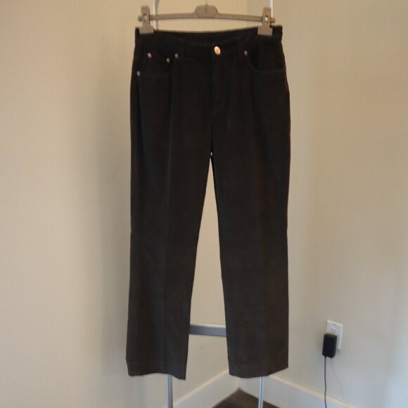 Brunello Cucinelli Monili Tab Jean Corduroy Kick Flare Dark Brown Size 8 - Picture 6 of 10